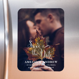Einfache Schwarz-Weiß-Foto-Save-the-Date-Karte Magnet