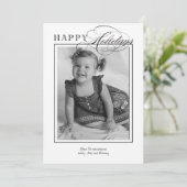 Einfache Schwarz-Weiß-Fotokarte Feiertagskarte (Stehend Vorderseite)