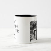 Einfache Schwarz-Weiß-Freunde für immer Foto Zweifarbige Tasse (Mittel)