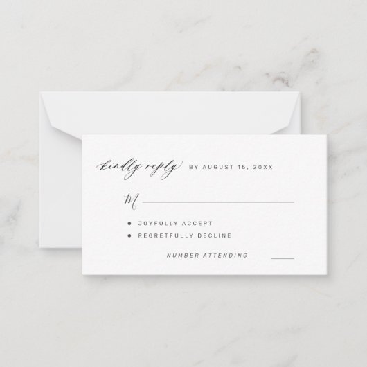 Einfache Schwarz-Weiß freundlich wiederholen Hochz Mitteilungskarte (Vorderseite)