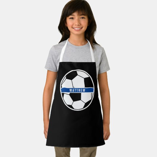Einfache Schwarz-Weiß-Fußball-Monogramm Schürze (Insitu)