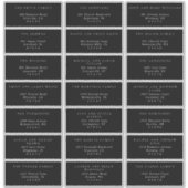 Einfache Schwarz-Weiß-Gästetiketten Aufkleber (Vorderseite)