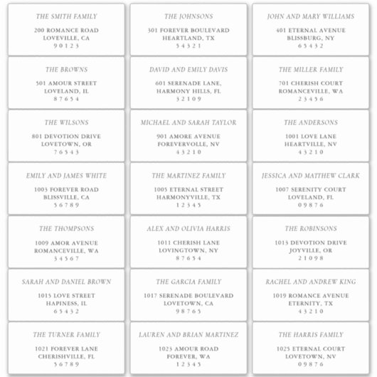 Einfache Schwarz-Weiß-Gästetiketten Aufkleber (Vorderseite)