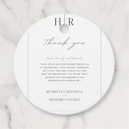 Einfache Schwarz-Weiß-Gastgeschenk Hochzeit Geschenkanhänger