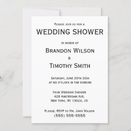 Einfache Schwarz-Weiß-Gay-Polterabend lädt ein Einladung