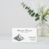 Einfache Schwarz-Weiß-Gebirge Tattoo Artist Visitenkarte (Stehend Vorderseite)