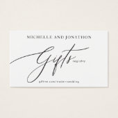 Einfache Schwarz-Weiß-Geschenkregistrierung für mo (Vorderseite)