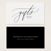 Einfache Schwarz-Weiß-Geschenkregistrierung für mo (Vorne & Hinten)