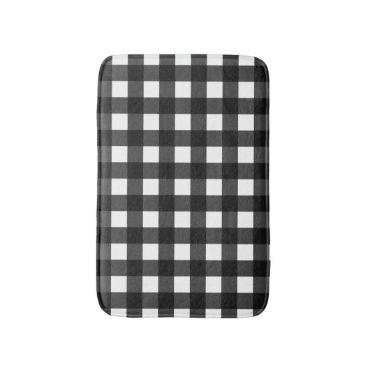 Einfache Schwarz-Weiß-Gingham Badematte (Vorderseite Vertikal)
