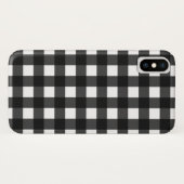Einfache Schwarz-Weiß-Gingham Case-Mate iPhone Hülle (Rückseite (Horizontal))