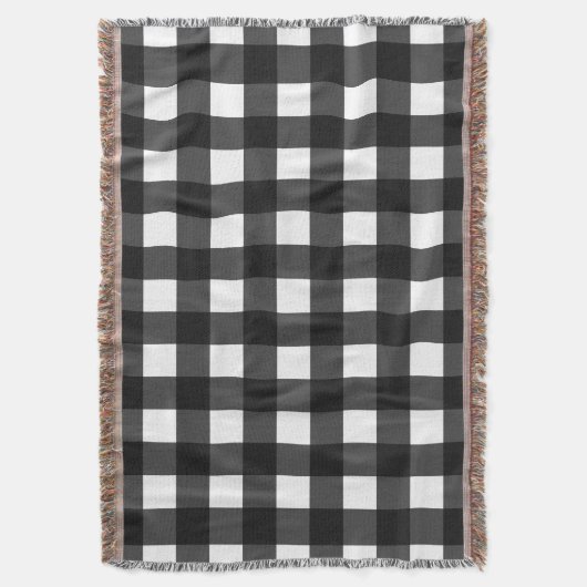 Einfache Schwarz-Weiß-Gingham Decke (Vorderseite Vertikal)