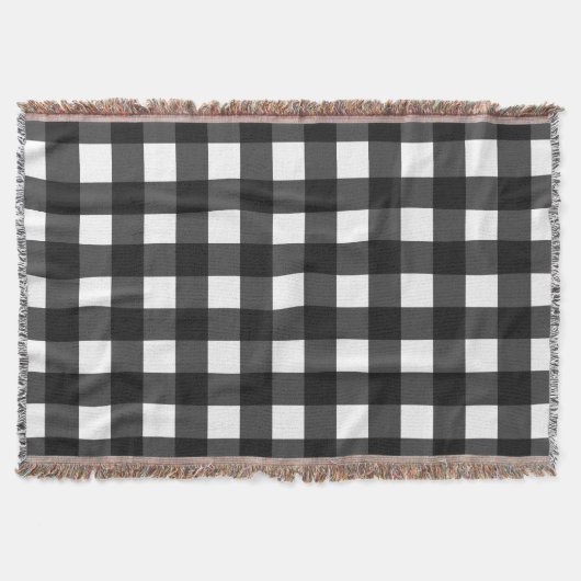 Einfache Schwarz-Weiß-Gingham Decke (Vorderseite)