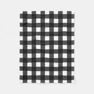Einfache Schwarz-Weiß-Gingham Fleecedecke