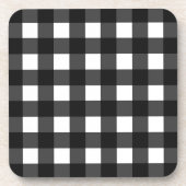 Einfache Schwarz-Weiß-Gingham Getränkeuntersetzer (Vorderseite)