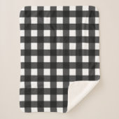 Einfache Schwarz-Weiß-Gingham Sherpadecke (Vorderseite)
