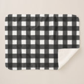 Einfache Schwarz-Weiß-Gingham Sherpadecke (Vorderseite (Horizontal))
