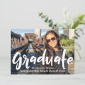 Einfache Schwarz-Weiß-Grad-Ankündigung mit Foto Ankündigung (Stehend Vorderseite)