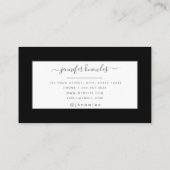 Einfache Schwarz-weiß-Gray-Elegant-Monogram-Skript Visitenkarte (Rückseite)