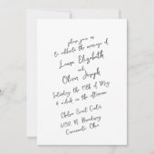Einfache Schwarz-Weiß-Handschrift für Hochzeit Einladung (Vorderseite)