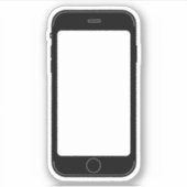 Einfache Schwarz-Weiß-Handy-Vorlage Aufkleber (Vorderseite)