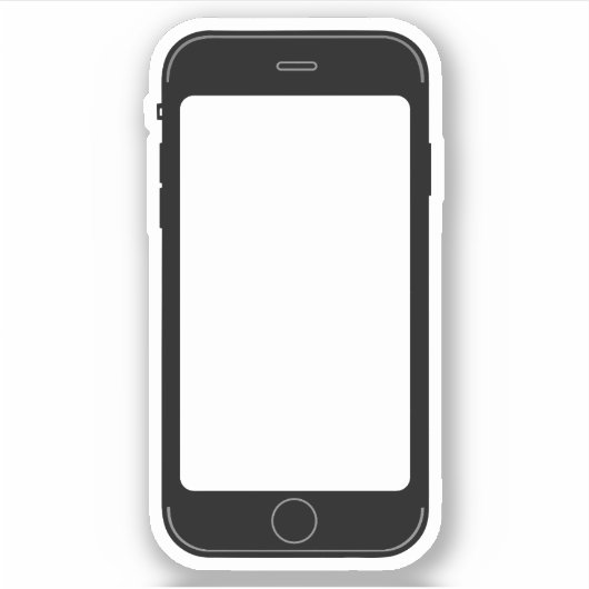 Einfache Schwarz-Weiß-Handy-Vorlage Aufkleber (Vorderseite)