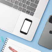 Einfache Schwarz-Weiß-Handy-Vorlage Aufkleber (Laptop mit iPhone)