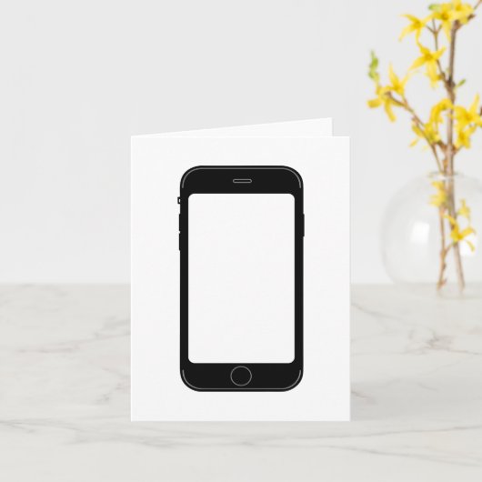 Einfache Schwarz-Weiß-Handy-Vorlage Karte (Gelbe Blume)