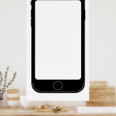 Einfache Schwarz-Weiß-Handy-Vorlage Poster (Küche)