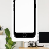 Einfache Schwarz-Weiß-Handy-Vorlage Poster (Heimbüro)