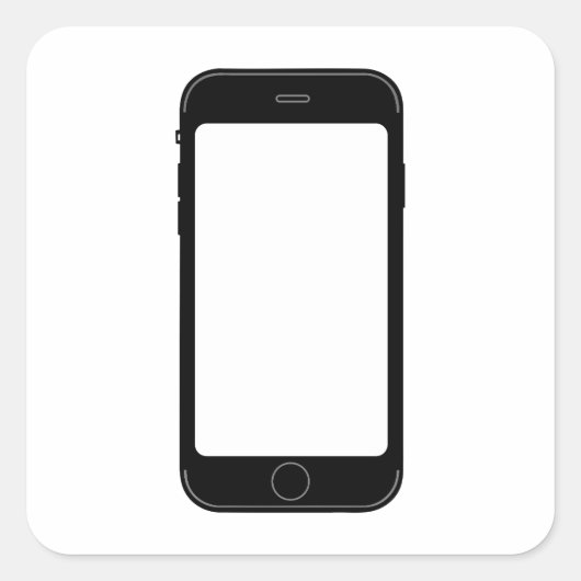 Einfache Schwarz-Weiß-Handy-Vorlage Quadratischer Aufkleber (Vorderseite)