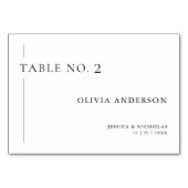 Einfache Schwarz-Weiß-Hausnummer Hochzeit Tischnummer (Vorderseite)