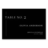 Einfache Schwarz-Weiß-Hausnummer Hochzeit Tischnummer (Vorderseite)
