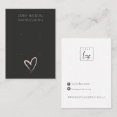 Einfache Schwarz-Weiß-Herz-2-Stuhlvorführung Visitenkarte (Vorne/Hinten)