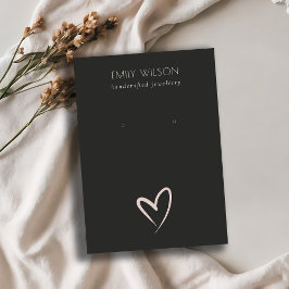 Einfache Schwarz-Weiß-Herzstich-Anzeige Visitenkarte