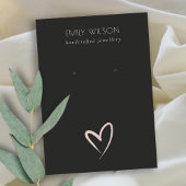 Einfache Schwarz-Weiß-Herzstich-Anzeige Visitenkarte
