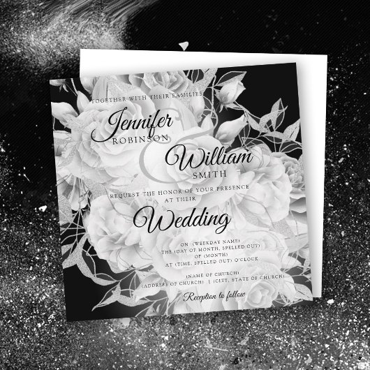 Einfache Schwarz-Weiß-Hochzeit