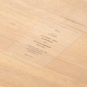 Einfache Schwarz-Weiß-Hochzeit Acryleinladungen (Ablage )