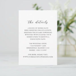 Einfache Schwarz-Weiß-Hochzeit Begleitkarte