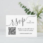 Einfache Schwarz-Weiß-Hochzeit Begleitkarte (Stehend Vorderseite)