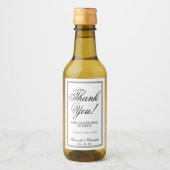 Einfache Schwarz & Weiß Hochzeit Danke Mini Weinetikett (Vorderseite)