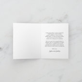 Einfache Schwarz-Weiß-Hochzeit des modernen Fotos Dankeskarte (Innenseite)