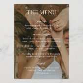 Einfache Schwarz-Weiß-Hochzeit des modernen Fotos Menükarte (Vorderseite)