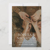 Einfache Schwarz-Weiß-Hochzeit des modernen Fotos Save The Date (Vorderseite)