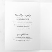 Einfache Schwarz-Weiß-Hochzeit Dreifach Gefaltete Einladung (Innen Erste Seite)