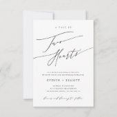 Einfache Schwarz-Weiß-Hochzeit Einladung (Vorderseite)