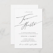 Einfache Schwarz-Weiß-Hochzeit Einladung (Vorne/Hinten)