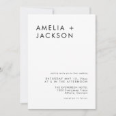 Einfache Schwarz-Weiß-Hochzeit Einladung (Vorderseite)