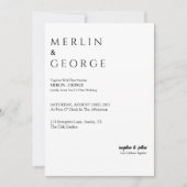 Einfache Schwarz-Weiß-Hochzeit Einladung (Vorderseite)