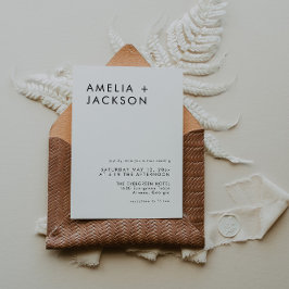 Einfache Schwarz-Weiß-Hochzeit Einladung