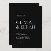 Einfache Schwarz-Weiß-Hochzeit Einladung (Vorne/Hinten)